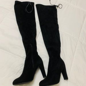 Over the knee suede boots